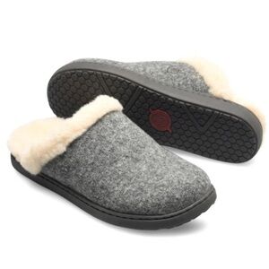 New Born Zoe Wool and Faux Fur Slippers